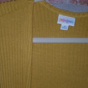 Lularoe joy vest yellow maze beautiful solid stapl